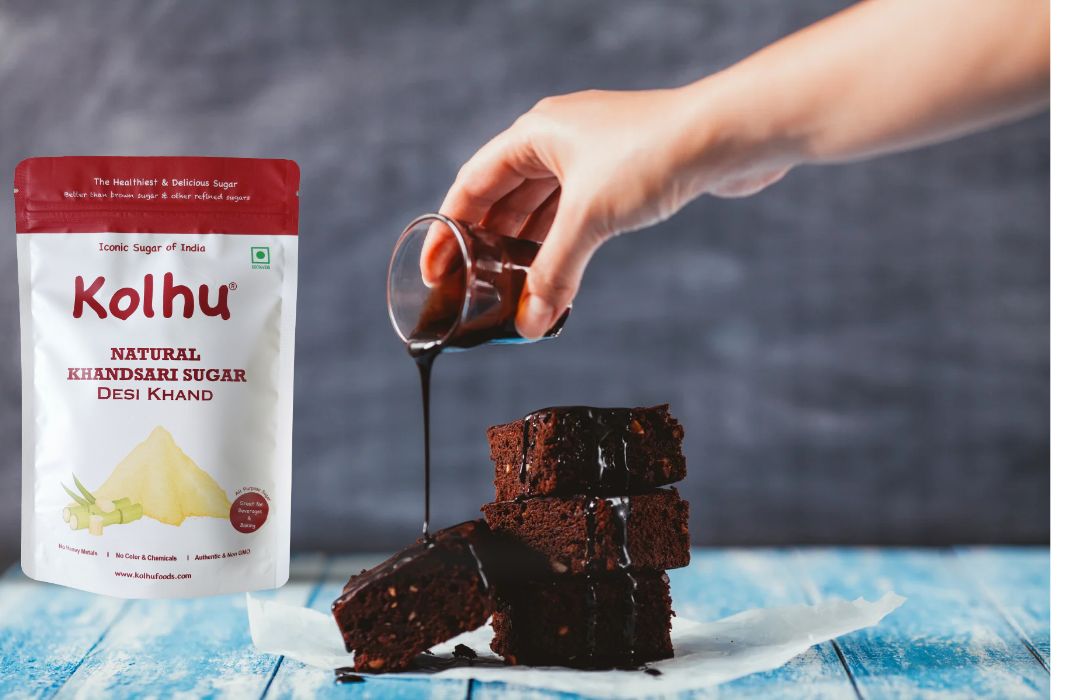 Dark Brownie Using Desi Khand (Khandsari Sugar)