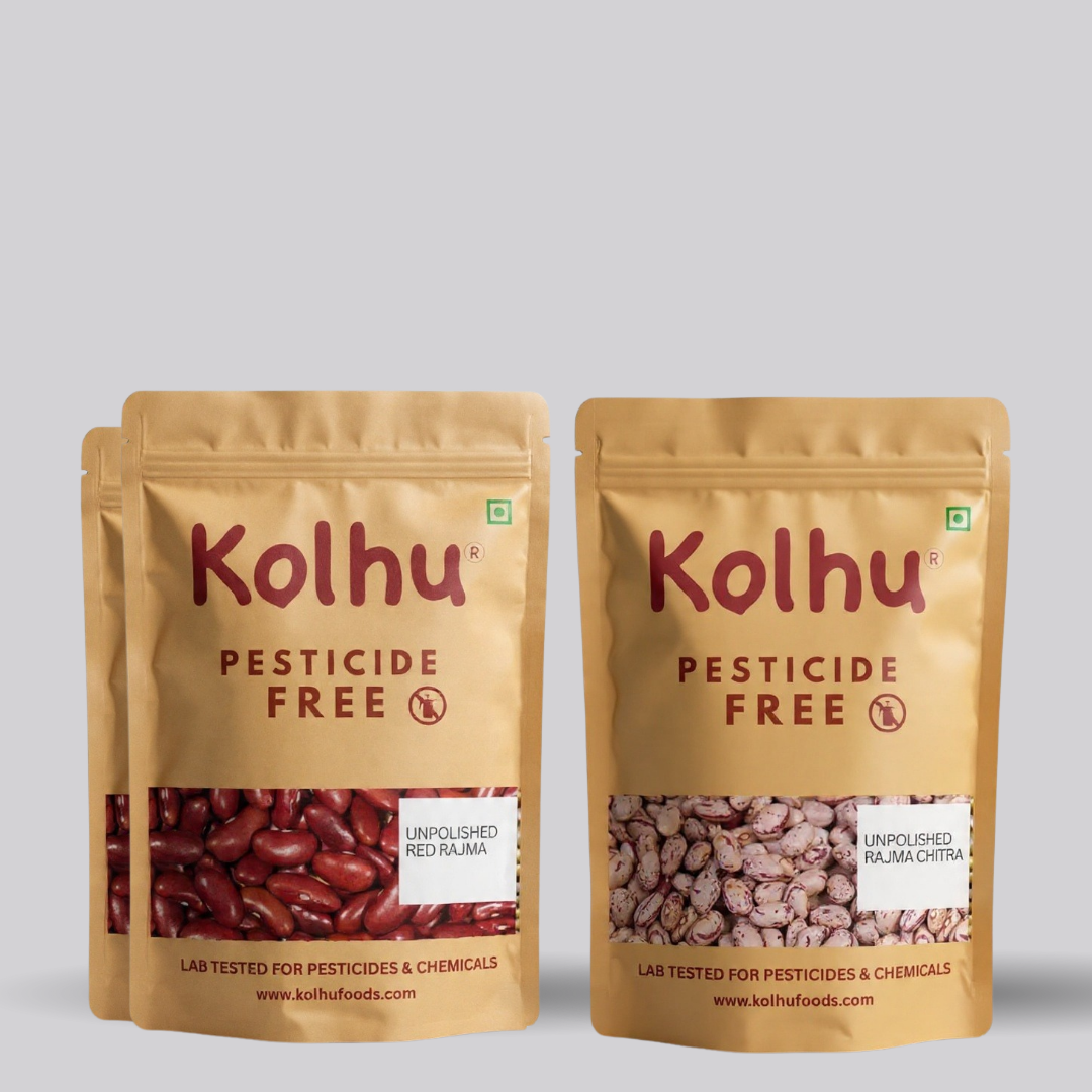 Monthly Pesticide Free 3Kg Rajma Pack (Red Rajma(2Kg) + Rajma Chitra(1Kg)