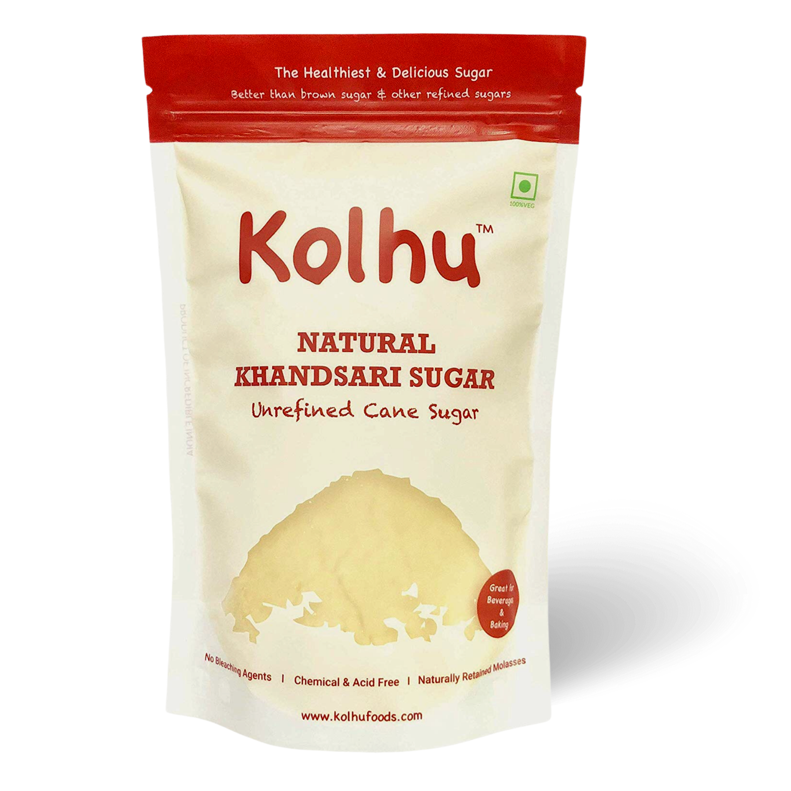 Kolhu Natural Khandsari Sugar 5Kg [Pack of 10, 500g Each] [Desi Khand, Raw Sugar]