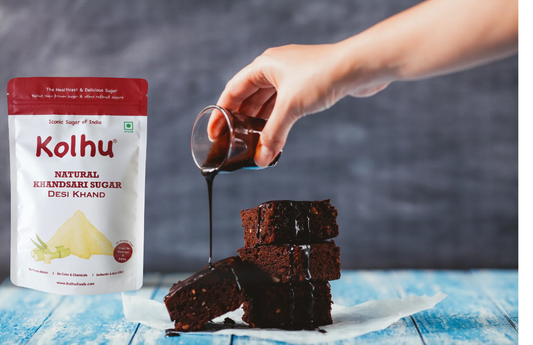 Dark Brownie Using Desi Khand (Khandsari Sugar)