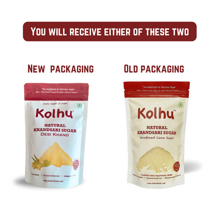 Kolhu Natural Khandsari Sugar 5Kg [Pack of 10, 500g Each] [Desi Khand, Raw Sugar]