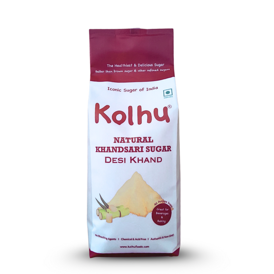 Kolhu Natural Khandsari Sugar (Desi Khand) 5Kg (1Kgx5)