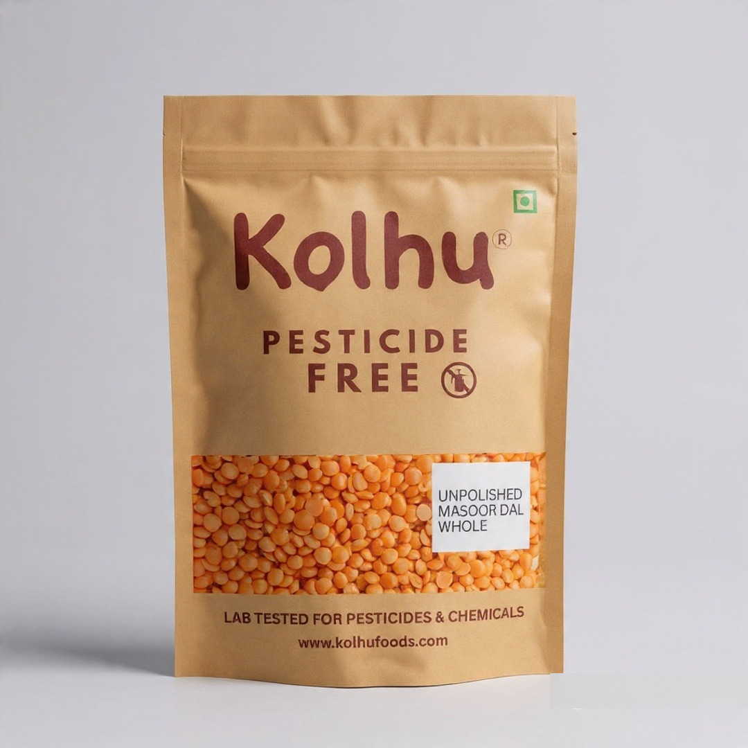 Kolhu Pesticide Free Masoor (Red, Whole) Dal