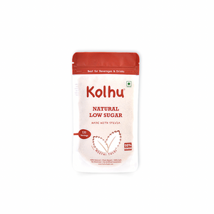 Kolhu Natural Low Sugar 480g | Made With stevia (Pack of 4, 120g Each)