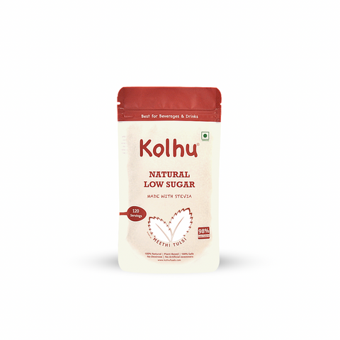 Kolhu Natural Low Sugar 240g | Made With stevia (Pack of 2, 120g Each)