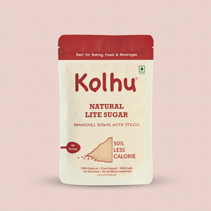 Kolhu Natural Lite Sugar 1.5Kg [Khandsari Sugar + Stevia] (Pack of 6. 250g each))
