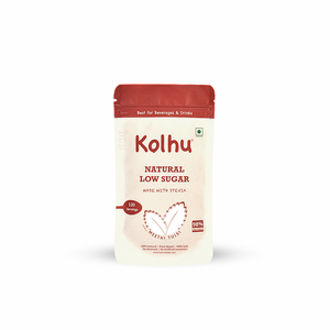 Kolhu Natural Low Sugar 480g | Made With stevia (Pack of 4, 120g Each)