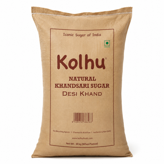 Natural Khandsari Sugar (Desi Khand) 30Kg PP Bulk Bag