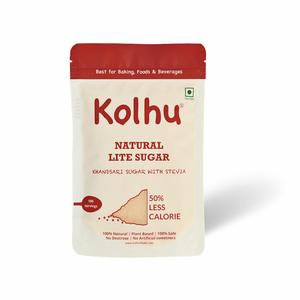 Kolhu Natural Lite Sugar 1Kg [Khandsari Sugar + Stevia] (Pack of 4)